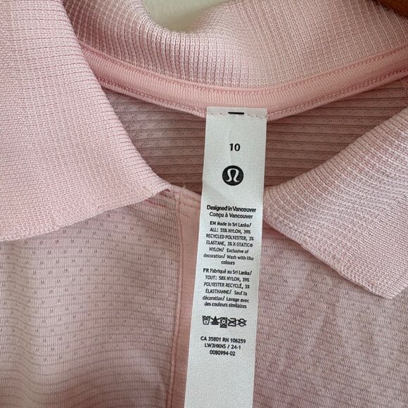 Lululemon Athletic Swiftly Tech Short Sleeve Polo Strawberry Pink NWT Size 10 - Picture 7 of 8